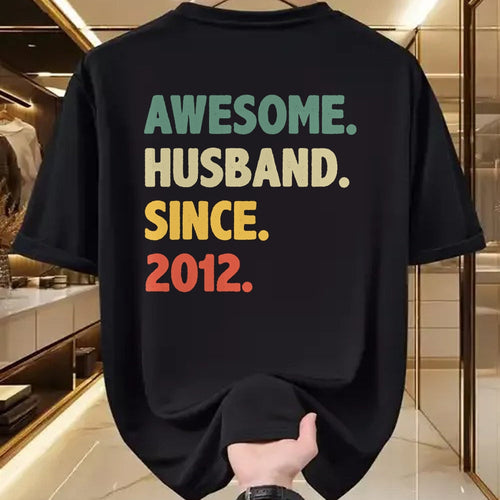 Best Wife Shirt, Wife and Husband Unisex T-Shirt/Hoodie/Sweatshirt HLT00 - 12th Wedding Anniversary Epic Awesome Husband Since 2012 Long Sleeve T-Shirt