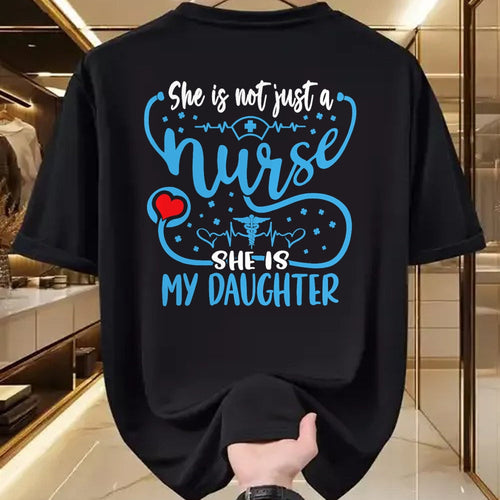 Funny Nurse Shirt, Nurse Unisex T-Shirt/Hoodie/Sweatshirt HLT00 - My Daughter Is A Nurse Proud Nurse's Mom Dad RN LPN Family T-Shirt (2)