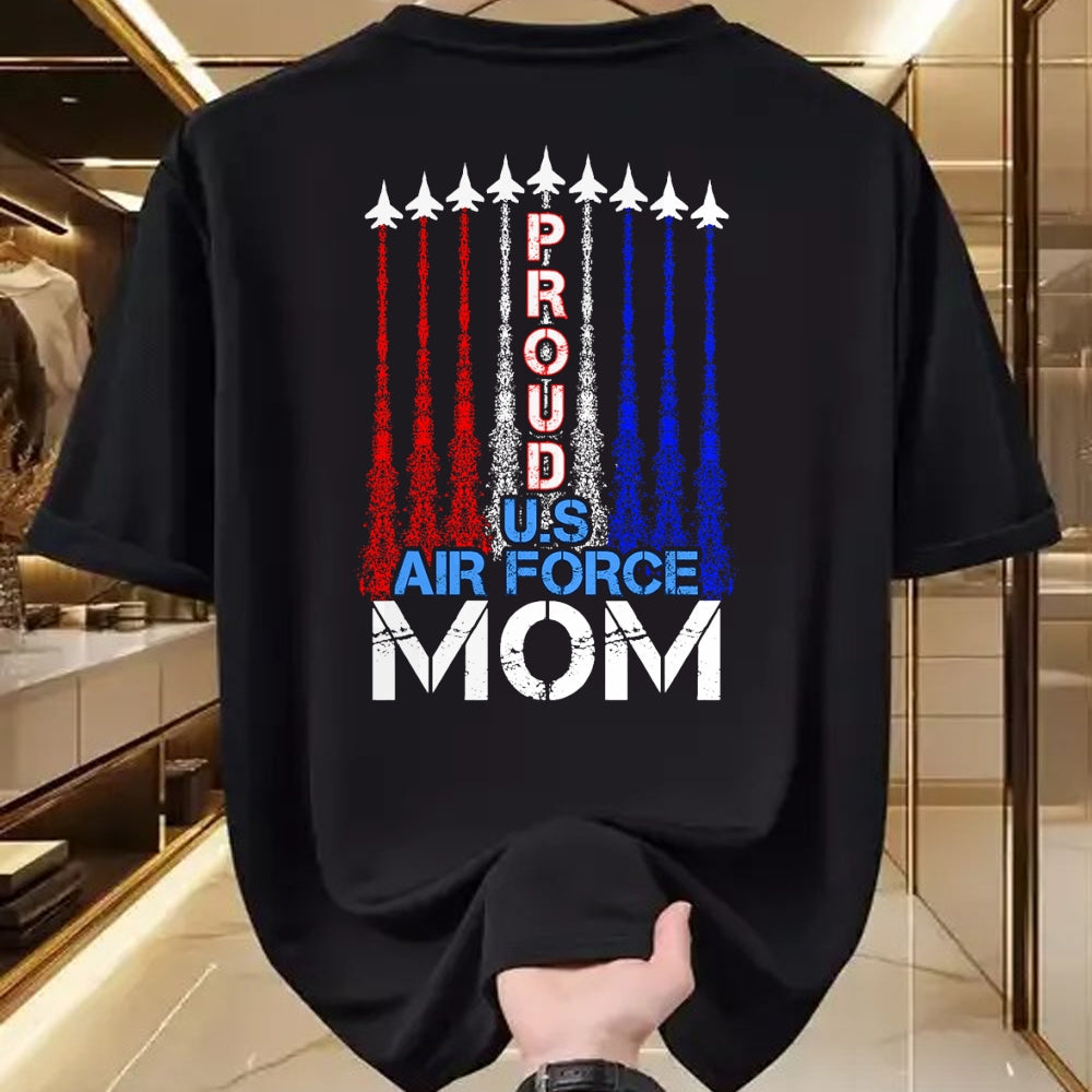 Gift for Mom Shirt, Funny Mom Unisex T-Shirt/Hoodie/Sweatshirt HLT00 - ic Jet 4th Of July Proud US Air Force Mom US Flag T-Shirt