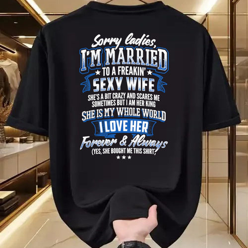 Best Wife Shirt, Wife and Husband Unisex T-Shirt/Hoodie/Sweatshirt HLT00 - Sorry Ladies I'm Married To A Freaking Awesome Wife Shirt T-Shirt (1)