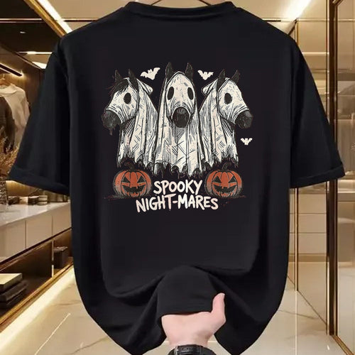 Best Horse Lover Shirt , Funny Horse UnisexT-Shirt/Hoodie/Sweatshirt HLT00 - Spooky Night-Mares Halloween Horse Ghost Funny Spooky Season T-Shirt, Women, Dark Heather Grey, Larg