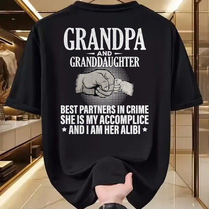 Best Grandpa Shirt, Proud Grandpa Unisex T-Shirt/Hoodie/Sweatshirt HLT00 - Grandpa and Granddaughter best partners in crime T-Shirt