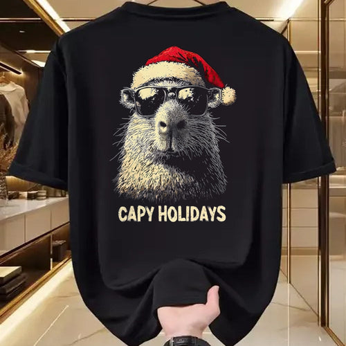 Cute Capybara Shirt, Funny Capybara Unisex T-Shirt/Hoodie/Sweatshirt HLT00 - Funny Christmas Capy Holidays Kids Teens Boys Xmas Capybara T-Shirt