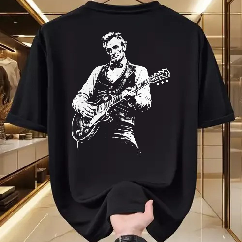 Guitar Lover Shirt, Funny Guitar UnisexT-Shirt/Hoodie/Sweatshirt HLT00 - Retro Vintage Abraham Lincoln Abe Lincoln Playing Guitar Men T-Shirt