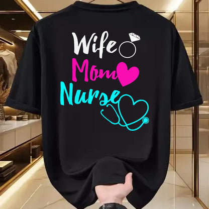 Funny Nurse Shirt, Nurse Unisex T-Shirt/Hoodie/Sweatshirt HLT00 - Wife Mom Nurse Mother's Day Funny Mom Nurse Wife T-Shirt
