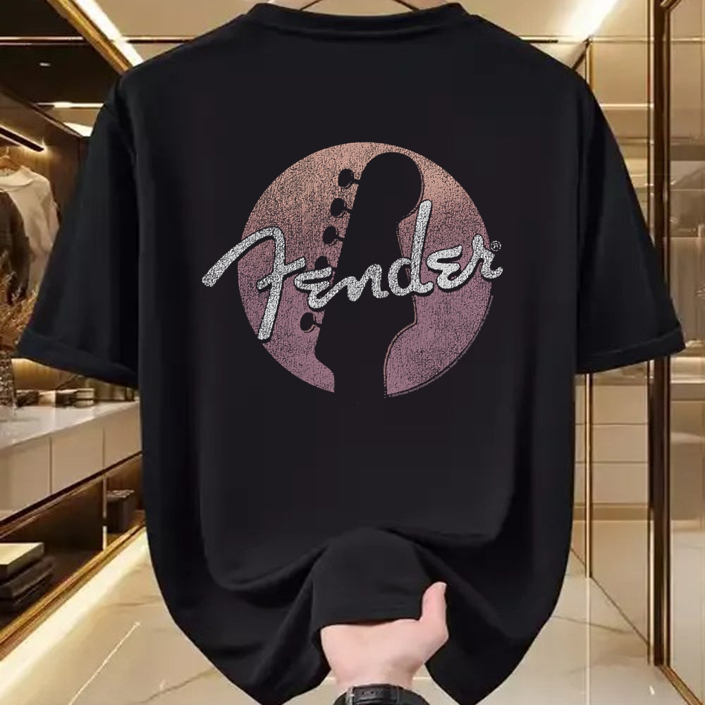Guitar Lover Shirt, Funny Guitar UnisexT-Shirt/Hoodie/Sweatshirt HLT00 - Fender Circle Guitar Headstock Logo T-Shirt