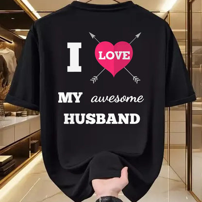Best Wife Shirt, Wife and Husband Unisex T-Shirt/Hoodie/Sweatshirt HLT00 - I Love My Awesome Husband Shirt Heart & Arrow Cool Wife Tee T-Shirt (1)