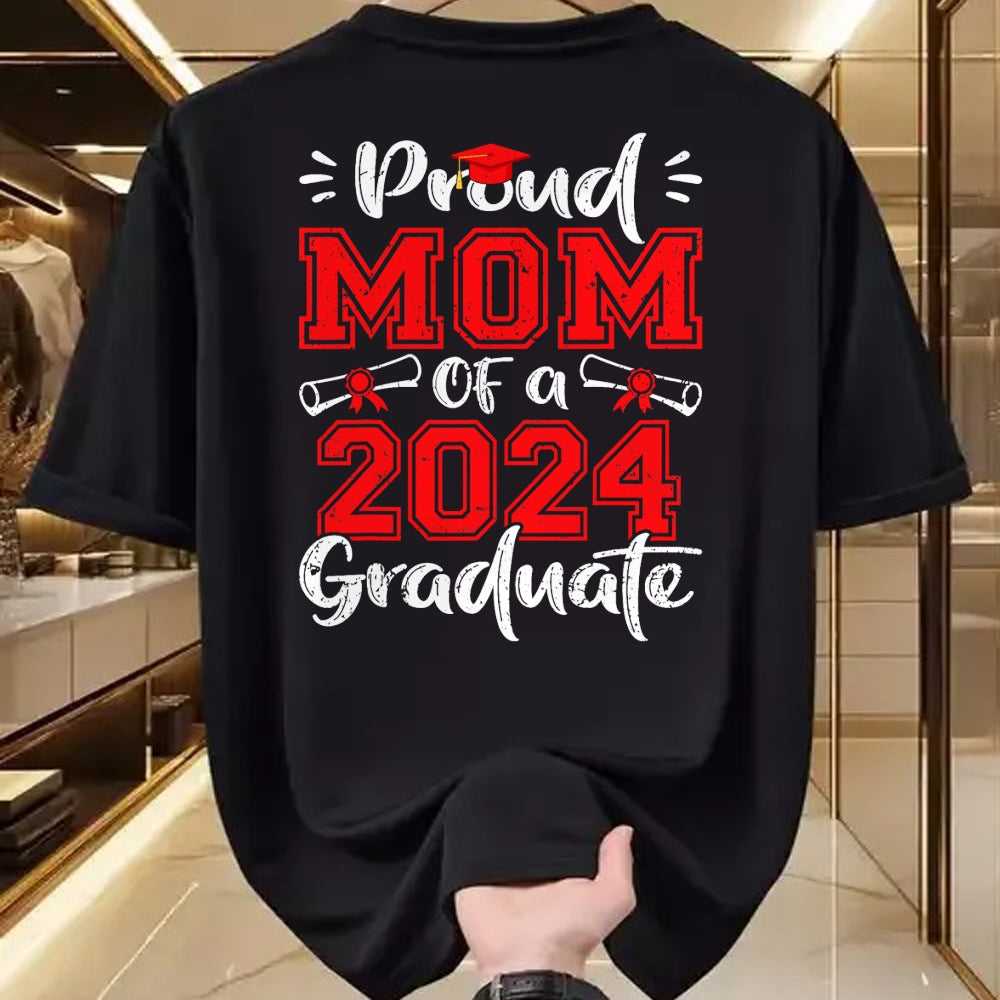 Gift for Mom Shirt, Funny Mom Unisex T-Shirt/Hoodie/Sweatshirt HLT00 - Mom Senior 2024 Proud Mom Of A Class Of 2024 Graduate T-Shirt