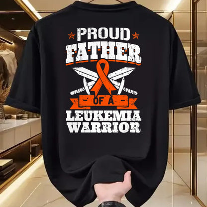 Gift for Dad Shirt, Funny Dad Unisex T-Shirt/Hoodie/Sweatshirt HLT00 – Proud Father Of A Leukemia Warrior Dad Awareness Ribbon T-Shirt