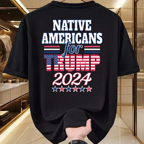 Native American T-Shirts, Vintage Native American Unisex T-Shirt/Hoodie/Sweatshirt HLT00 - Native Americans For Trump 2024 Election Trump Supporter
