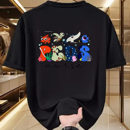 Funny Nurse Shirt, Nurse Unisex T-Shirt/Hoodie/Sweatshirt HLT00 - PICU Finding Pediatric Feds Nurse Lover Ocean Animal T-Shirt