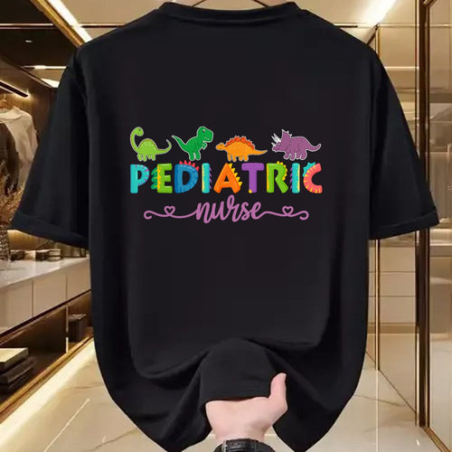 Funny Nurse Shirt, Nurse Unisex T-Shirt/Hoodie/Sweatshirt HLT00 - PICU Pediatric Nurse Dinosaurs Peds Nurse T-Shirt