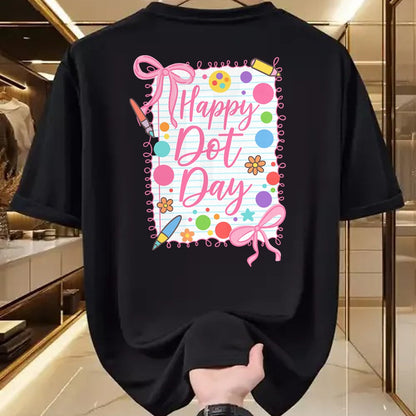 Best Teacher Shirt, Funny Teacher UnisexT-Shirt/Hoodie/Sweatshirt HLT00 - Happy Dot Day Bow Coquette for Teacher Girls T-Shirt
