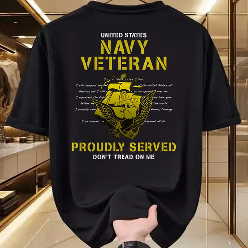 Proud Veteran Shirt, Funny Veteran UnisexT-Shirt/Hoodie/Sweatshirt HLT00 - Womens Navy Veteran Proudly Served V-Neck T-Shirt