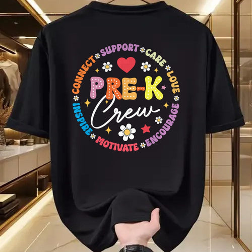 Best Teacher Shirt, Funny Teacher UnisexT-Shirt/Hoodie/Sweatshirt HLT00 - Pre-K Crew 1st Day of School Funny Preschool Teacher T-Shirt