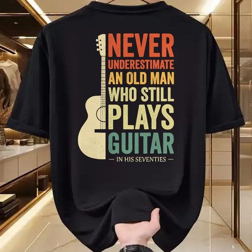 Guitar Lover Shirt, Funny Guitar UnisexT-Shirt/Hoodie/Sweatshirt HLT00 - Never Underestimate an Old Man in His 70s Plays Guitar T-Shirt