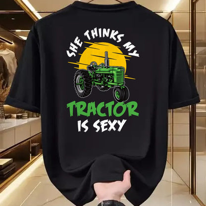 Best Farmer Life Shirt, Funny Farmer UnisexT-Shirt/Hoodie/Sweatshirt HLT00 - she thinks my tractor is sexy Design perfect for any farmer T-Shirt