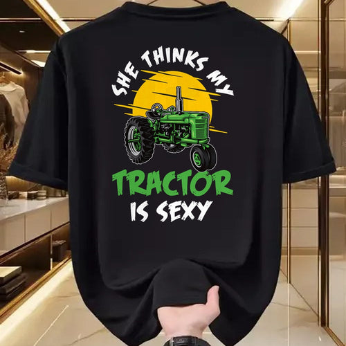 Best Farmer Life Shirt, Funny Farmer UnisexT-Shirt/Hoodie/Sweatshirt HLT00 - she thinks my tractor is sexy Design perfect for any farmer T-Shirt
