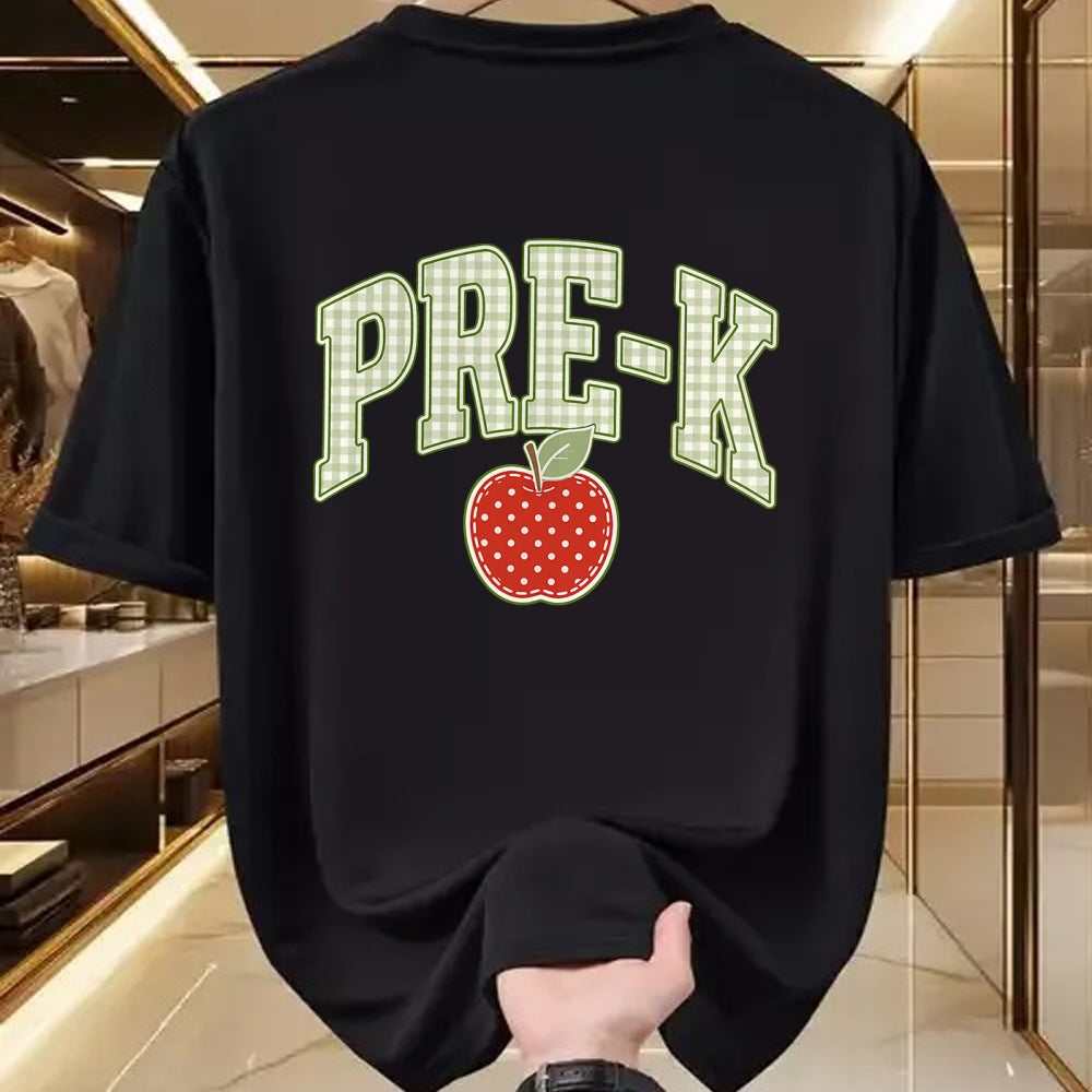 Best Teacher Shirt, Funny Teacher UnisexT-Shirt/Hoodie/Sweatshirt HLT00 - Vintage Pre-K Teacher Team Apple Gingham First Day of School T-Shirt