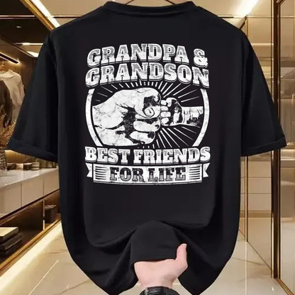 Best Grandpa Shirt, Proud Grandpa Unisex T-Shirt/Hoodie/Sweatshirt HLT00 - Grandpa And Grandson Gift Family Shirt Grandad Fist Bump Tee T-Shirt