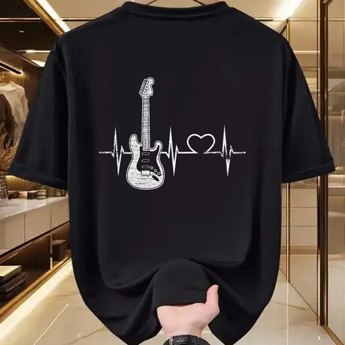 Guitar Lover Shirt, Funny Guitar UnisexT-Shirt/Hoodie/Sweatshirt HLT00 - Vintage Guitarist Love Music Heart Gifts Heartbeat Guitar T-Shirt