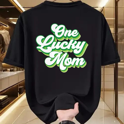 Gift for Mom Shirt, Funny Mom Unisex T-Shirt/Hoodie/Sweatshirt HLT00 - One Lucky Mom Retro Vintage St Patrick_s Day T-Shirt