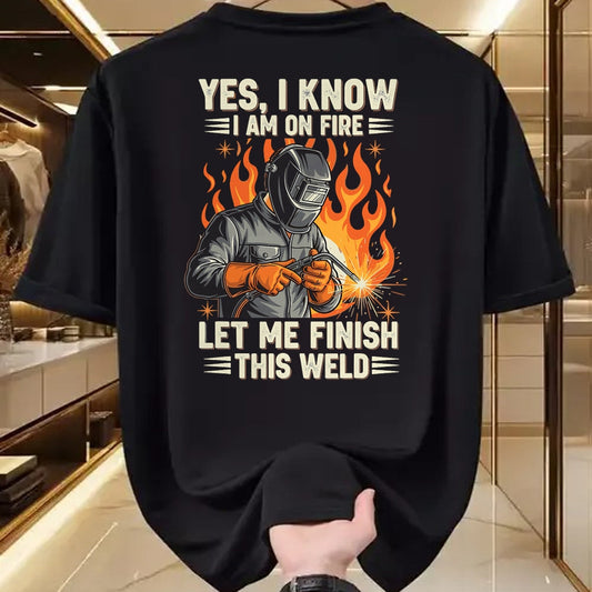 Best Mechanic Life Shirt, Funny Mechanic UnisexT-Shirt/Hoodie/Sweatshirt HLT00 - Funny Welder Welding Yes I Know I Am On Fire T-Shirt