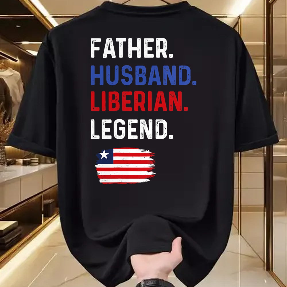 Gift for Dad Shirt, Funny Dad Unisex T-Shirt/Hoodie/Sweatshirt HLT00 – Father Husband Liberian Legend Proud Dad Liberia Flag T-Shirt