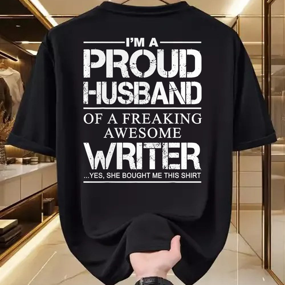 Best Wife Shirt, Wife and Husband Unisex T-Shirt/Hoodie/Sweatshirt HLT00 - Mens Proud Husband Of Awesome Writer Tee Gift - Author's Husband T-Shirt