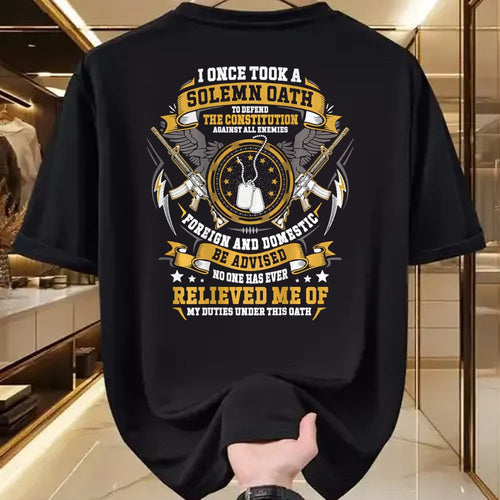Proud Veteran Shirt, Funny Veteran UnisexT-Shirt/Hoodie/Sweatshirt HLT00 - I Once Took A Solemn Oath to Defend The Constitution Veteran T-Shirt