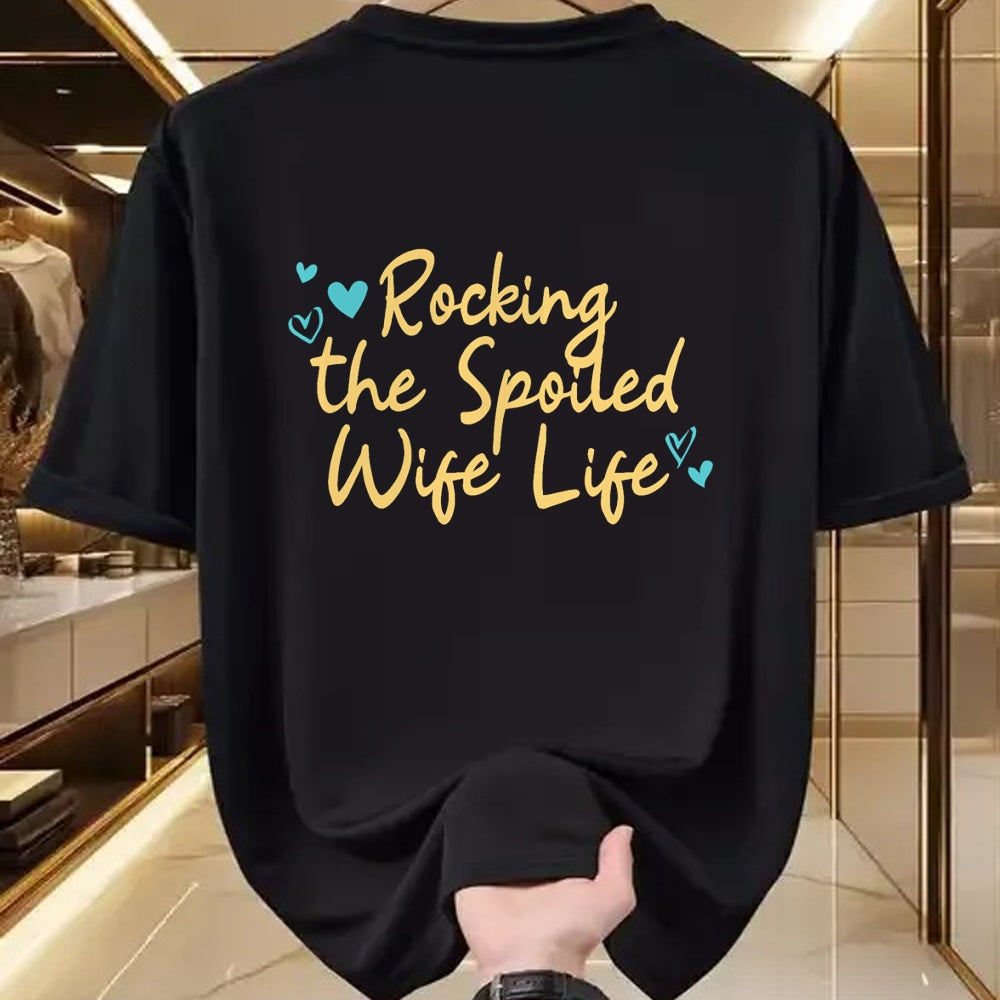 Best Wife Shirt, Wife and Husband Unisex T-Shirt/Hoodie/Sweatshirt HLT00 - Spoiled Wife Funny Rocking The Spoiled Wife Life T-Shirt