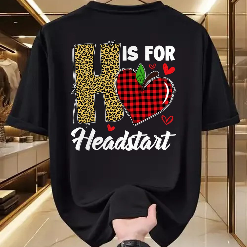 Best Teacher Shirt, Funny Teacher UnisexT-Shirt/Hoodie/Sweatshirt HLT00 - H Is For Headstart Head Start Teacher Leopard Back To School T-Shirt