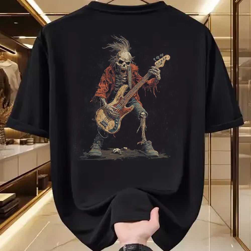 Guitar Lover Shirt, Funny Guitar UnisexT-Shirt/Hoodie/Sweatshirt HLT00 - Skeleton Punk Rocker Halloween Bass Guitar Rock N Roll T-Shirt