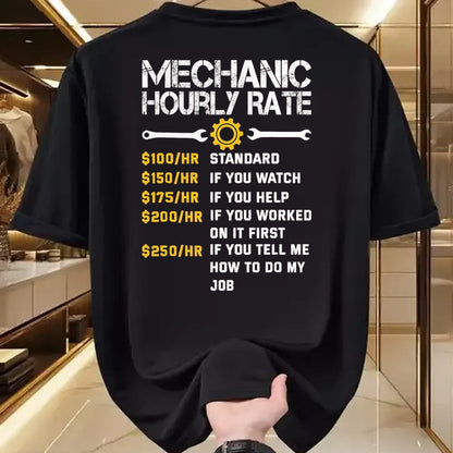 Best Mechanic Life Shirt, Funny Mechanic UnisexT-Shirt/Hoodie/Sweatshirt HLT00 - Mechanic Hourly Rate Funny Mechanics Labor Rates Men T-Shirt, Men, Black, Large