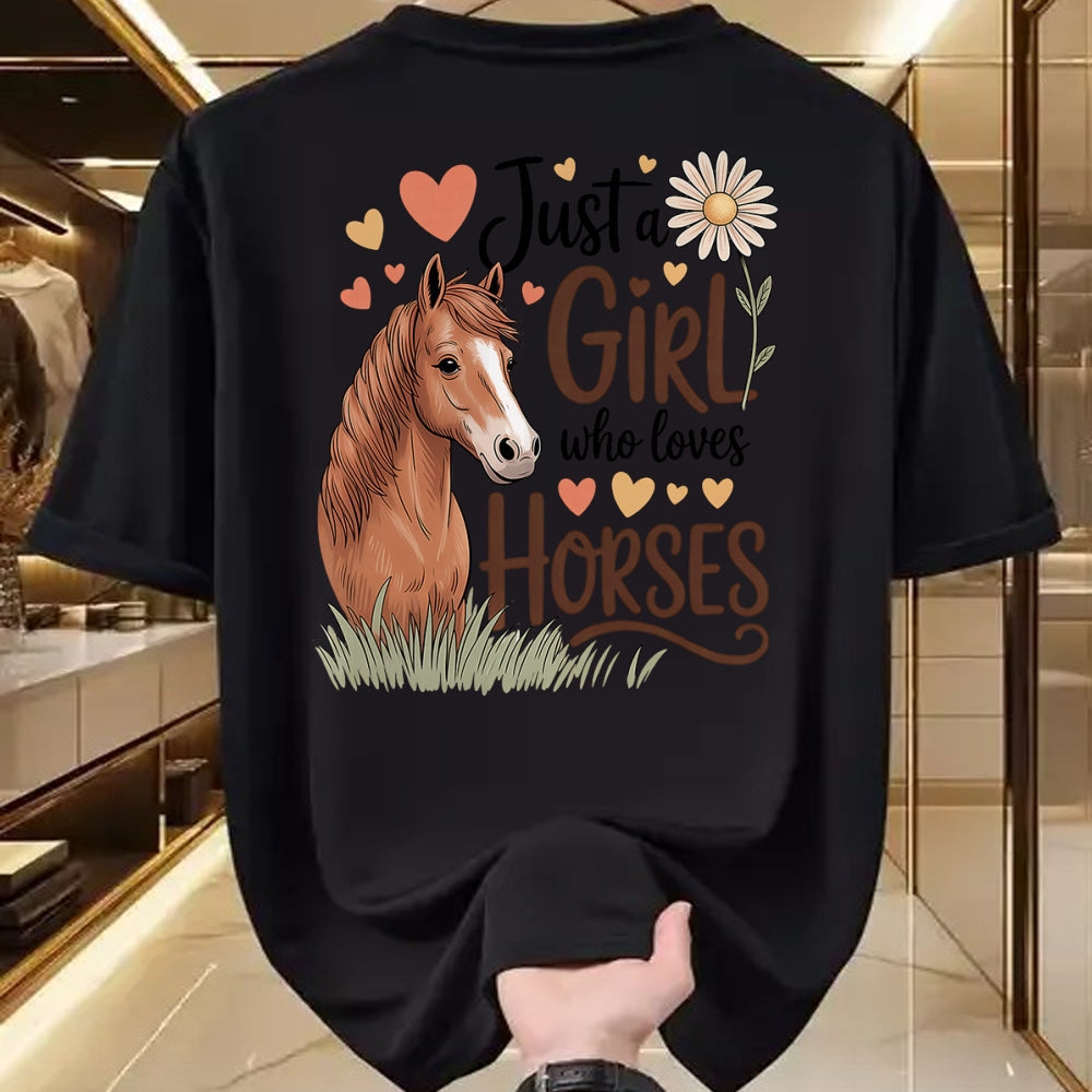 Best Horse Lover Shirt , Funny Horse UnisexT-Shirt/Hoodie/Sweatshirt HLT00 - Horse Riding for Girls Women - Just a Girl Who Loves Horses T-Shirt