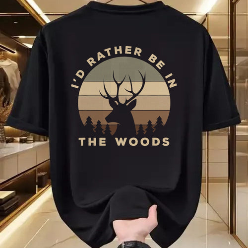 Funny Hunting Shirt, Gift For Hunting Lover Unisex T-Shirt/Hoodie/Sweatshirt HLT00 - I_d Rather Be in The Woods Deer Hunting T-Shirt