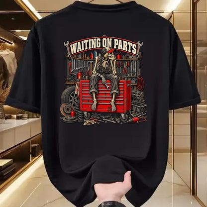 Best Mechanic Life Shirt, Funny Mechanic UnisexT-Shirt/Hoodie/Sweatshirt HLT00 - Waiting On Parts Car Mechanic Skeleton Auto Repair T-Shirt