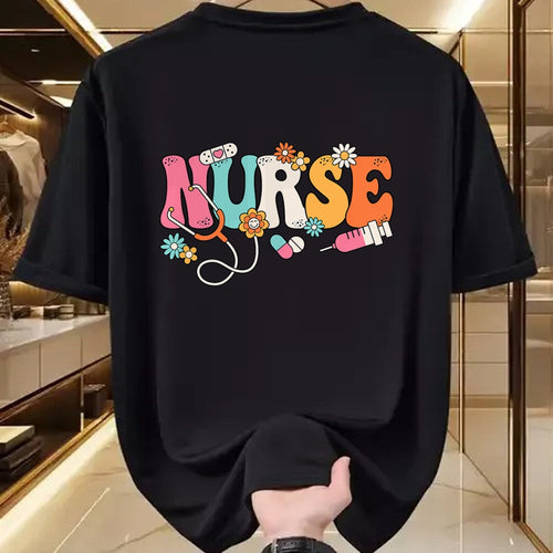 Funny Nurse Shirt, Nurse Unisex T-Shirt/Hoodie/Sweatshirt HLT00 - Cute Retro Groovy Nurse Flower Nursing T-Shirt