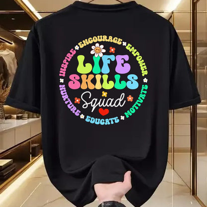 Best Teacher Shirt, Funny Teacher UnisexT-Shirt/Hoodie/Sweatshirt HLT00 - Groovy Life Skills Squad Teacher Special Ed SPED Team Crew T-Shirt