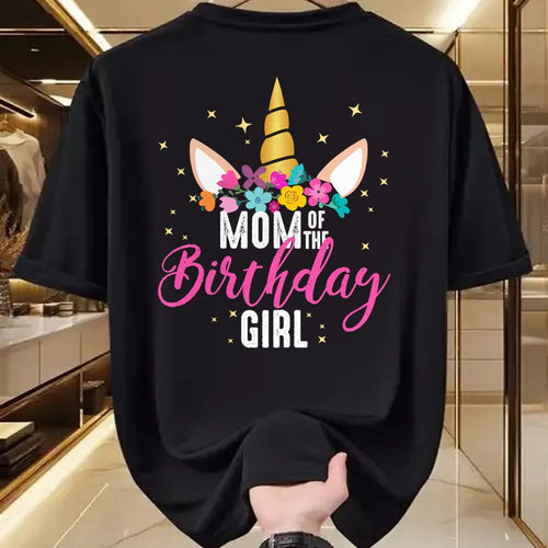 Gift for Mom Shirt, Funny Mom Unisex T-Shirt/Hoodie/Sweatshirt HLT00 - Mom Of The Birthday Girl Mother Gifts Unicorn Birthday T-Shirt