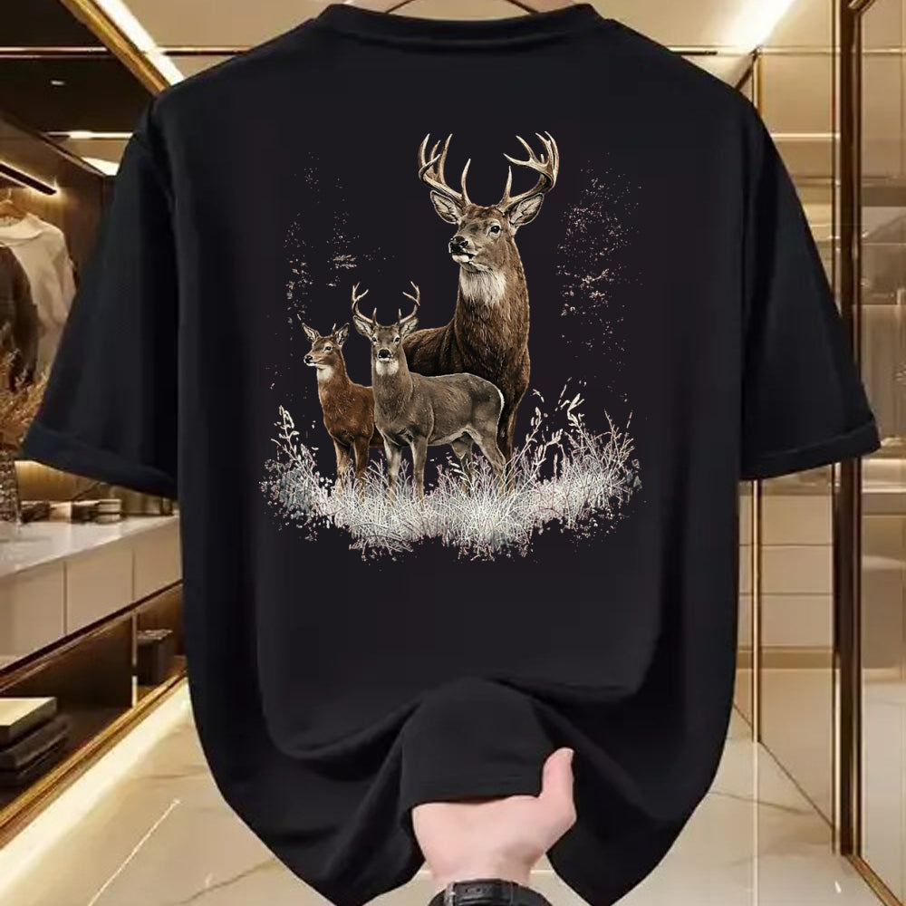Funny Hunting Shirt, Gift For Hunting Lover Unisex T-Shirt/Hoodie/Sweatshirt HLT00 - Deer Forest Nature Lover Vintage Deer Hunting Hunter T-Shirt, Men, Black, 3X-Large