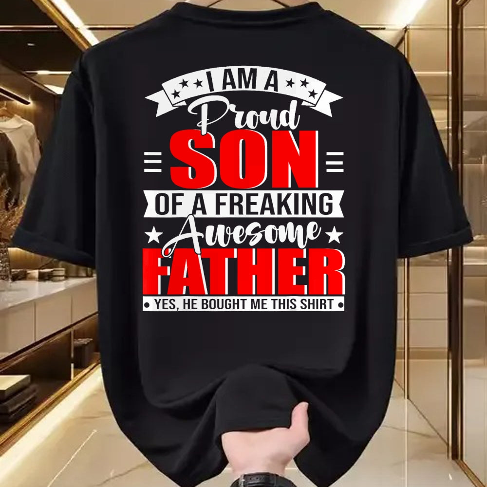 Gift for Dad Shirt, Funny Dad Unisex T-Shirt/Hoodie/Sweatshirt HLT00 – I_m A Proud Son Of A Freaking Awesome Father Gifts T-Shirt