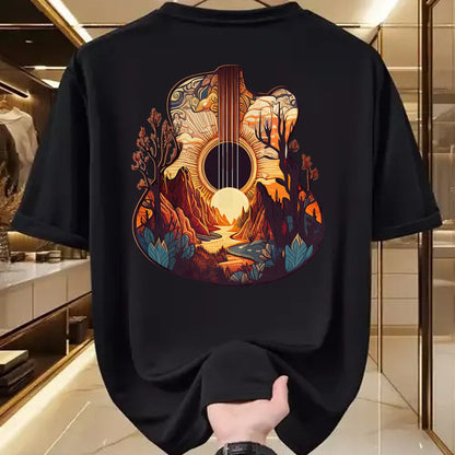 Guitar Lover Shirt, Funny Guitar UnisexT-Shirt/Hoodie/Sweatshirt HLT00 - Guitar Landscape Music Lover- Acoustic Guitar Player Graphic T-Shirt