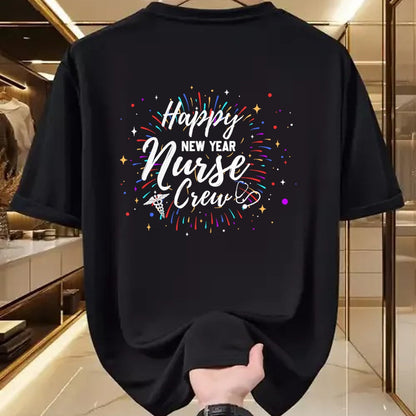 Funny Nurse Shirt, Nurse Unisex T-Shirt/Hoodie/Sweatshirt HLT00 - Happy New Year Nurse Crew Funny New Year For Nurse T-Shirt