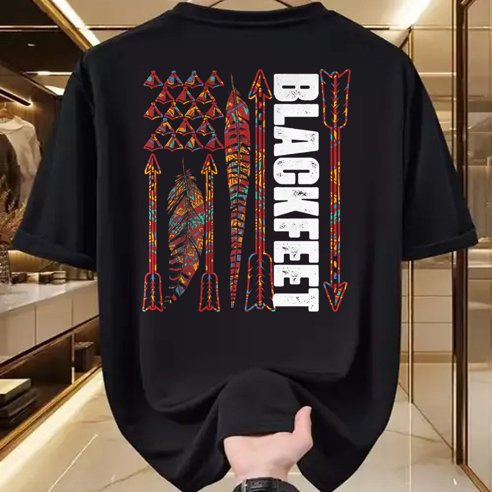 Native American T-Shirts, Vintage Native American Unisex T-Shirt/Hoodie/Sweatshirt HLT00 - Blackfeet Flag - Native Pride American Indian Tribe Premium