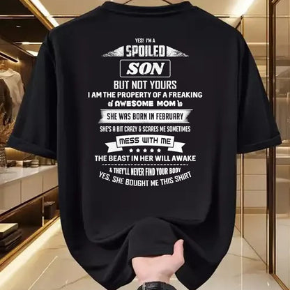 Best Wife Shirt, Wife and Husband Unisex T-Shirt/Hoodie/Sweatshirt HLT00 - Yes I'm Spoiled Son - February Mom Birthday Present T-Shirt (1)