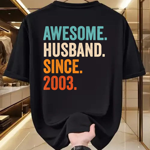 Best Wife Shirt, Wife and Husband Unisex T-Shirt/Hoodie/Sweatshirt HLT00 - Awesome Husband Since 2003 21st wedding anniversary 21 years T-Shirt