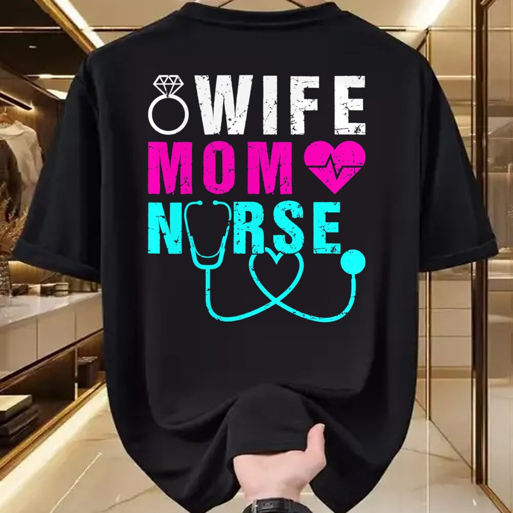 Funny Nurse Shirt, Nurse Unisex T-Shirt/Hoodie/Sweatshirt HLT00 - Wife Mom Nurse Practitioner NP Nurse Practitioners T-Shirt