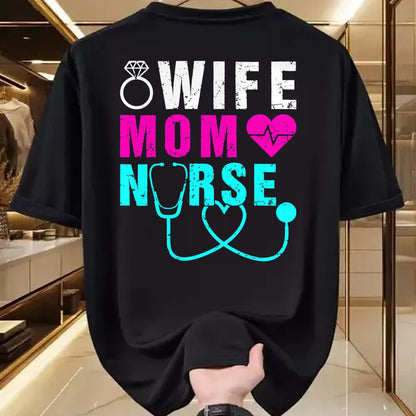 Funny Nurse Shirt, Nurse Unisex T-Shirt/Hoodie/Sweatshirt HLT00 - Wife Mom Nurse Practitioner NP Nurse Practitioners T-Shirt
