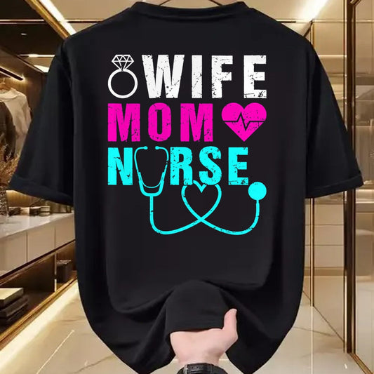Funny Nurse Shirt, Nurse Unisex T-Shirt/Hoodie/Sweatshirt HLT00 - Wife Mom Nurse Practitioner NP Nurse Practitioners T-Shirt